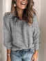 Women Yarn/Wool Yarn Color Block Long Sleeve Comfy Casual Sweater