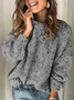 Women Yarn/Wool Yarn Color Block Long Sleeve Comfy Casual Sweater