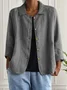 Women's Plain Shirt Jacket Buckle Regular Loose Kimono