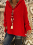 Women Yarn/Wool Yarn Plain Long Sleeve Comfy Casual Sweater