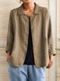 Women's Plain Shirt Jacket Buckle Regular Loose Kimono