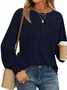 Casual Plain Crew Neck Long Sleeve T-shirt