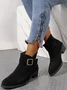 Casual Plain Zipper Low Heel Chelsea Boots