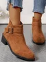 Casual Plain Zipper Low Heel Chelsea Boots