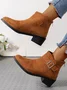 Casual Plain Zipper Low Heel Chelsea Boots