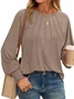 Casual Plain Crew Neck Long Sleeve T-shirt