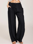 Women Palazzo Pants Casual Cotton Beach Solid Color Lounge Pants with Pockets