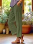 Women Casual Plain Loose Long Pants