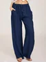 Women Palazzo Pants Casual Cotton Beach Solid Color Lounge Pants with Pockets