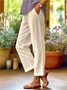 Women Casual Plain Loose Long Pants