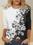 Casual Floral Crew Neck Long Sleeve T-shirt