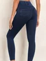 Women Stretch High Rise Denim leggings Pull-on Jeggings Jeans Breathable Pants