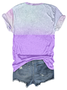 Casual Ombre Crew Neck Short Sleeve T-shirt
