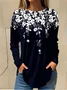 Casual Floral Crew Neck Long Sleeve T-shirt