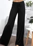 Women Casual Plain Long Loose Pants