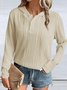 Casual Hoodie Plain Hoodie Jacquard