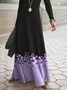 Women Floral V Neck Long Sleeve Comfy Casual Maxi Dress