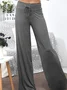 Women Casual Plain Long Loose Pants