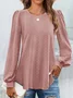 Casual Plain Crew Neck Long Sleeve T-shirt