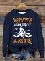 Casual Crew Neck Text Letters Sweatshirt