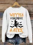 Casual Crew Neck Text Letters Sweatshirt