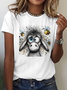 Casual Animal Crew Neck Short Sleeve T-shirt