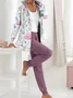 Women Geometric Hoodie Long Sleeve Comfy Casual Jacket and pants Two-Piece Set