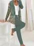 Women Geometric Hoodie Long Sleeve Comfy Casual Jacket and pants Two-Piece Set