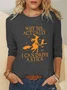 Casual Halloween Crew Neck Long Sleeve T-shirt