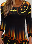 Casual Halloween Crew Neck Long Sleeve T-shirt
