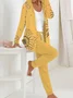 Women Floral Hoodie Long Sleeve Comfy Casual Coat With Pants Two-Piece Set