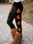 Casual Halloween Witch Prints Long Leggings