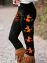 Casual Halloween Witch Prints Long Leggings