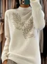 Women Wool/Knitting Plain Long Sleeve Comfy Casual Hot Drilling Sweater