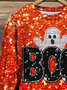 Vintage Crew Neck Halloween Sweatshirt Printing