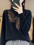 Women Wool/Knitting Plain Long Sleeve Comfy Casual Hot Drilling Sweater