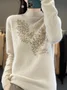 Women Wool/Knitting Plain Long Sleeve Comfy Casual Hot Drilling Sweater