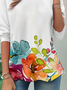 Casual Floral Crew Neck Long Sleeve T-shirt