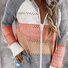 Women Wool/Knitting Striped Long Sleeve Comfy Casual Cardigan