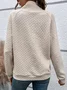 Casual V Neck Plain Sweatshirt