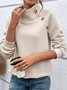 Casual V Neck Plain Sweatshirt