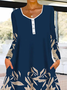 Women Abstract Crew Neck Long Sleeve Comfy Casual Lace Mini Dress