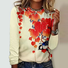 Casual Floral Crew Neck Long Sleeve T-shirt