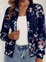 Women's Floral Zipper Thicken Loose Jacket