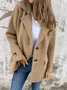 Women's Plain Buckle Regular Loose Jacket