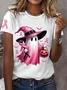 Casual Halloween Crew Neck Short Sleeve T-shirt