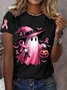 Casual Halloween Crew Neck Short Sleeve T-shirt
