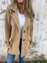 Women's Plain Buckle Regular Loose Jacket