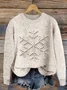 Women Knitted Snowflake Long Sleeve Comfy Casual Sweater