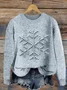 Women Knitted Snowflake Long Sleeve Comfy Casual Sweater